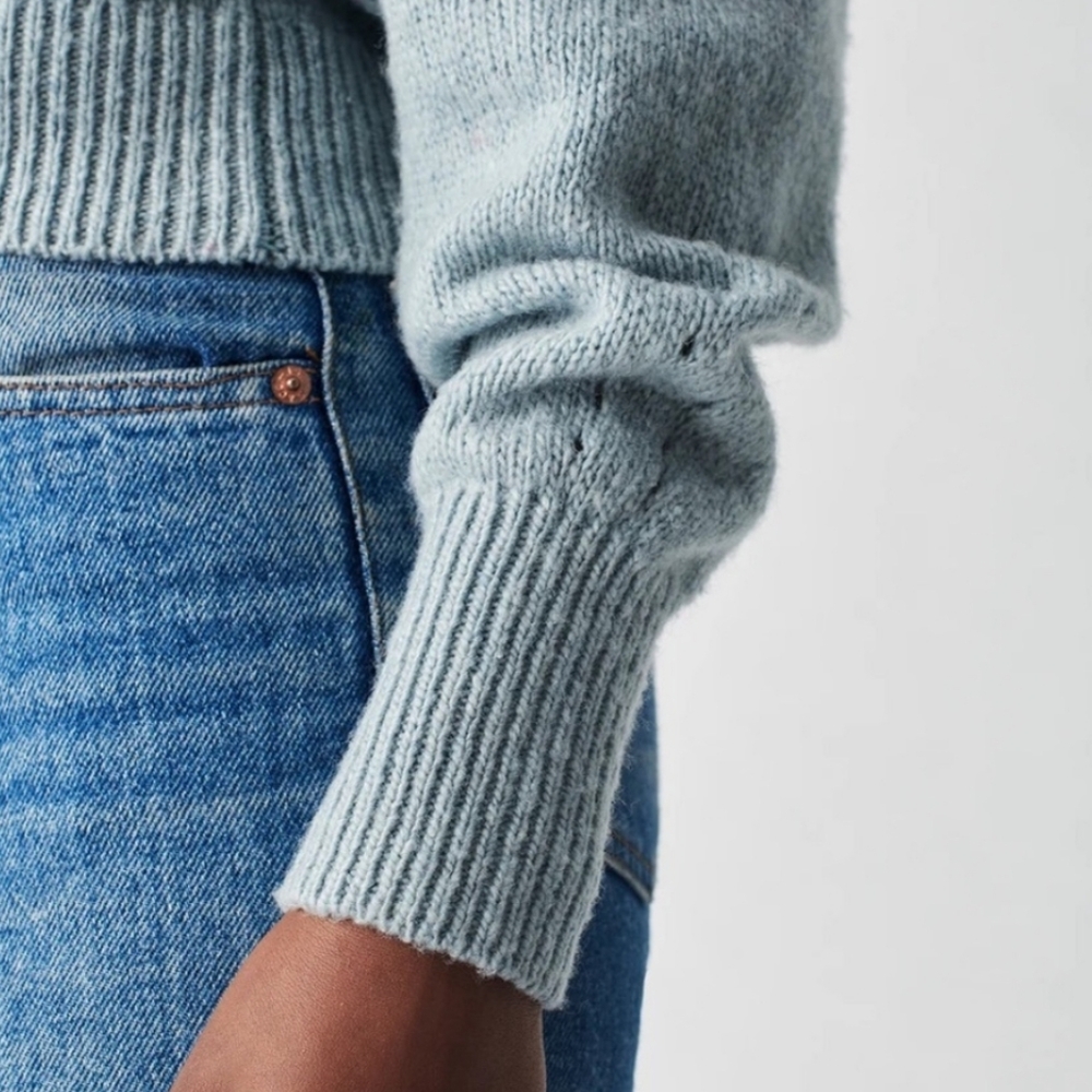 Faherty Women's Crew Neck Sweater in Light Gray - Picture 6 of 15